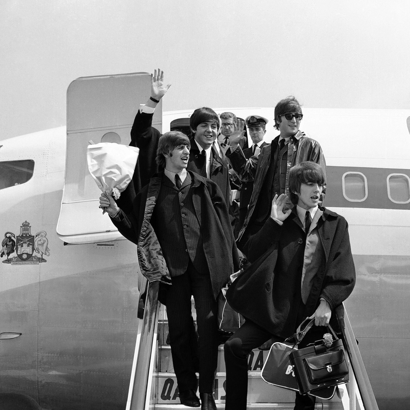 1964: Beatles Arrive at London Airport